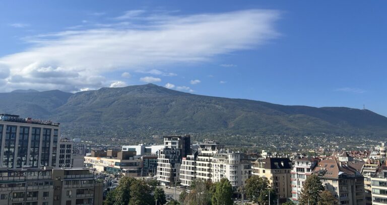 View of Vitosha mountain from Sofia, Bulgaria